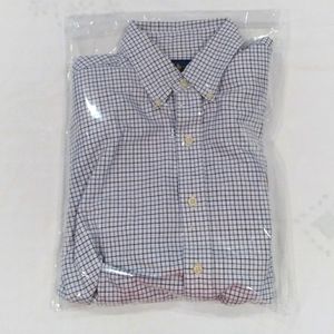 Medium Slim Fit Ralph Lauren White and Blue Plaid Long Sleeve